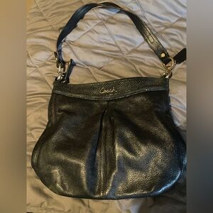 Coach Ashley Hippie bag, featuring black leather and python-embossed trim